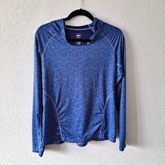 REI Tops - REI Blue Long Sleeve Hooded Active Shirt
